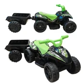 Pojazdy elektryczne dla dzieci - COIL Quad mini na akumulator dla dzieci elektryczny pojazd z przyczepką zielony - miniaturka - grafika 1