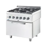 Piece, kotły  i płyty grzejne gastronomiczne - Kuchnia gazowa ECO z piekarnikiem elektrycznym, 800x700, 14.0+6.5 kW, G20/20 mbar STALGAST 9713710 - miniaturka - grafika 1
