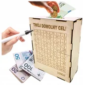 Skarbonki - Skarbonka drewniana WYKREŚLANA wykreślanka personalizowana 1000zł drewno - miniaturka - grafika 1