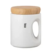 Pojemniki kuchenne - Pojemnik na herbatę z bambusem RONNIE 650ml biały - miniaturka - grafika 1