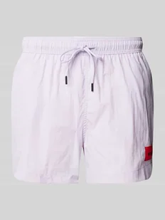 Spodenki kąpielowe o kroju regular fit z naszywką logo model ‘DOMINICA’ - Kąpielówki męskie - miniaturka - grafika 1