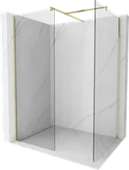 Ścianki i drzwi prysznicowe - Mexen Kioto ścianka prysznicowa Walk-in 140 x 80 cm, transparent, złota szczotkowana - 800-140-202-55-00-080 - miniaturka - grafika 1