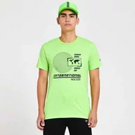 Koszulki męskie - New Era Męski T-shirt Ne Graphic Tee Lgs z krótkim rękawem zielony zielony XL 12369733 - miniaturka - grafika 1