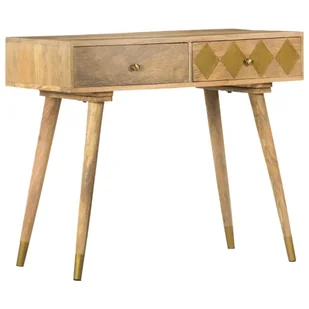 vidaXL Stolik konsola 89 x 44 x 75 cm lite drewno mango 286177 - Konsole i sekretarzyki - miniaturka - grafika 1