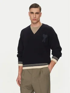 AMI PARIS Sweter UKS268.KN0068 Granatowy Regular Fit - Swetry męskie - miniaturka - grafika 1