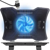 Podkładki chłodzące pod laptopa - PODSTAWKA CHŁODZĄCA PODKŁADKA POD LAPTOPA LED USB CZARNA - miniaturka - grafika 1