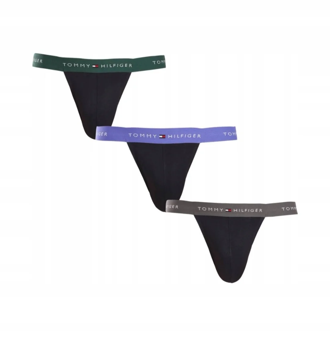 TOMMY HILFIGER SIGNATURE 3 PACK COTTON JOCK STRAP Rozmiar L