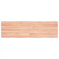 Meble modułowe i akcesoria - vidaXL Blat stołu, jasny brąz, 140x40x6 cm, dąb z naturalną krawędzią - miniaturka - grafika 1
