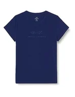 Koszulki i topy damskie - Armani Exchange Damska koszulka Slim Fit, nadruk logo Flame, krótki rękaw, Blau, XL - miniaturka - grafika 1