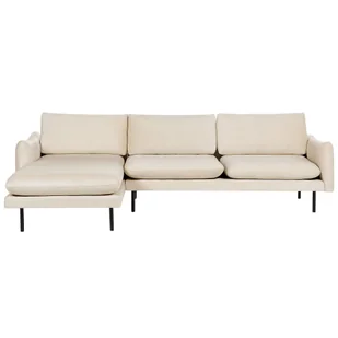 BELIANI Narożnik jasnobeżowy welurowy 4-osobowy nowoczesna narożna sofa do salonu prawostronna - Narożniki - miniaturka - grafika 1