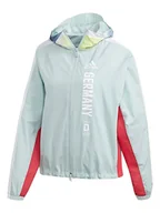 Kurtki i kamizelki sportowe damskie - adidas Kurtka funkcyjna w kolorze miętowo-czerwonym - miniaturka - grafika 1