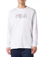 Koszulki męskie - FILA Męska koszulka z długim rękawem, jasna biel, XL, Bright White, XL - miniaturka - grafika 1