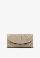 Torebki damskie - Złota Brokatowa Torebka Kopertówka na Odpinanym Łańcuszku Eyrila - miniaturka - grafika 1