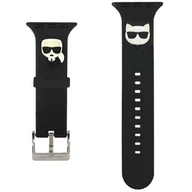 Akcesoria do smartwatchy - Apple KARL LAGERFELD Karl Lagerfeld Silicone Karl &amp; Choupette Heads Pasek do Watch 42/44/45 mm (czarny) KLAWLSLCKK - miniaturka - grafika 1
