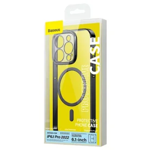 Zestaw ochronny Baseus Glitter przeźroczyste etui magnetyczne i szkło hartowane do iPhone 14 Pro (czarny) - Etui i futerały do telefonów - miniaturka - grafika 5