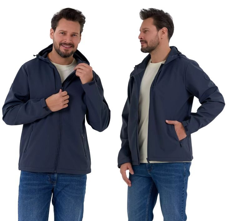 Męska Kurtka Przejściowa Softshell Przeciwdeszczowy Poliester MORAJ - 3XL