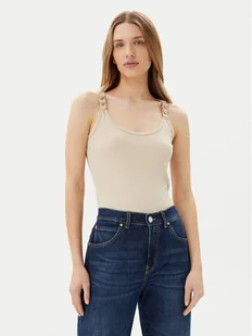 Morgan Top 251-DIDOA Beżowy Slim Fit - Koszulki i topy damskie - miniaturka - grafika 1