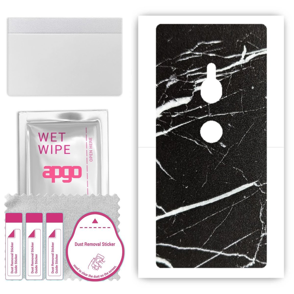 Folia naklejka skórka strukturalna na TYŁ do Sony Xperia XZ2 - Marmur Ciemny - apgo SKINS