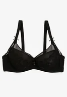 Biustonosze - Czarny Koronkowy Biustonosz Push Up Maddea - miniaturka - grafika 1