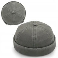 Czapki i chusty sportowe męskie - Czapka Dokerka Krótka Leon Szara Bez Daszka Pako - miniaturka - grafika 1