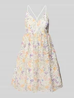 Sukienki - Sukienka o długości do kolan z dekoltem w serek model ‘LEANNA’ - miniaturka - grafika 1