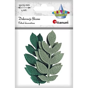 Titanum Filcowe liście na gałązce mix 4szt - Pozostałe akcesoria dla plastyków - miniaturka - grafika 1