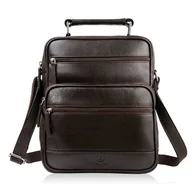 Torebki damskie - Torba męska skórzana na ramię listonoszka męska ciemnobrązowa Paolo Peruzzi - miniaturka - grafika 1