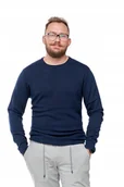 Swetry męskie - WRANGLER CREW KNIT NAVY W8567PD35 XXL - miniaturka - grafika 1