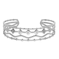 Bransoletki - Ażurowa srebrna bransoletka stal szlachetna - Manoki - miniaturka - grafika 1