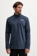 Bluzy męskie - Jack Wolfskin bluza sportowa Taunus kolor granatowy gładka 1709522 - miniaturka - grafika 1