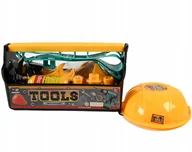 Mały majsterkowicz - ZESTAW NARZĘDZI DLA DZIECI SKRZYNKA Z NARZĘDZIAMI KASK WIERTARKA SIEKIERA - miniaturka - grafika 1