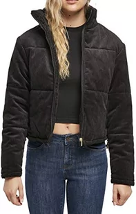 Urban Classics Damska kurtka zimowa, sztruksowa, kurtka puchowa ze stójką, krótki krój, rodzaj kurtki puchowej, rozmiary od XS do 5XL, czarny, XL - Kurtki damskie - miniaturka - grafika 1
