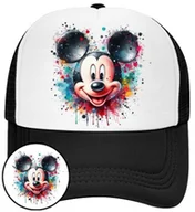 Czapki i chusty sportowe męskie - Czapka z Daszkiem Myszka MIki Czarna z Nadrukiem Na Lato Siatka Bejsbolówka - miniaturka - grafika 1