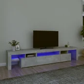 Szafki RTV - vidaXL Szafka pod TV z oświetleniem LED, szarość betonu 215x36,5x40 cm - miniaturka - grafika 1