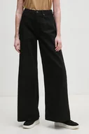 Spodnie damskie - Pepe Jeans jeansy WIDE LEG JEANS UHW damskie kolor czarny PL204740XH6 - miniaturka - grafika 1