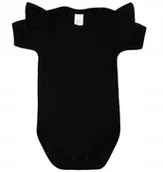 Body dla niemowląt - Body KRÓTKI rękaw z FALBANKĄ CZARNE r 104 KLEKLE - miniaturka - grafika 1
