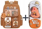 Piórniki - Plecak szkolny + PIÓRNIK dziecięcy KAPIBARA do szkoły DUŻY A4 SUPER JAKOŚĆ - miniaturka - grafika 1
