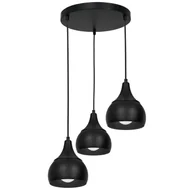 Lampy sufitowe - Luminex Aktan 3376 Lampa wisząca zwis 3x60W E27 czarny - miniaturka - grafika 1