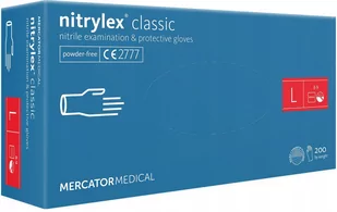 Mercator Medical, Rękawice nitrylowe nitrylex, classic blue, L, 200 szt. - Rękawiczki jednorazowe - miniaturka - grafika 1