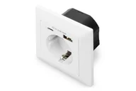 Gniazdka elektryczne - Digitus Gniazdo zabezpieczające do montażu podtynkowego z 1x USB Type-C™, 1x USB A - miniaturka - grafika 1