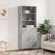 Witryny - vidaXL Witrynka, szarość betonu 69,5x34x180 cm materiał drewnopochodny - miniaturka - grafika 1