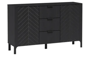 Elegancka czarna komoda w jodełkę W0-N00 - Komody - miniaturka - grafika 1