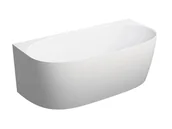 Wanny - Omnires Wanna przyścienna Valencia M+ 148x77 cm owalna odlew mineralny biały mat VALENCIA148WPBM - miniaturka - grafika 1