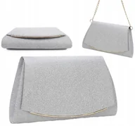 Torebki damskie - Srebrna Torebka Wieczorowa Elegancka - miniaturka - grafika 1