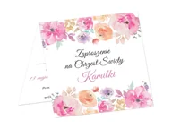 Kartki okolicznościowe i zaproszenia - Zaproszenia personalizowane na chrzest dziewczynki - 6 szt. - miniaturka - grafika 1