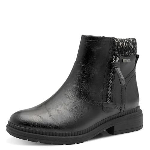Jana Buty damskie Boot Flat Tex + wegańskie półdługie kozaki, Black Nappa, 38 EU, Czarna papka, 38 EU