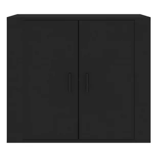 Szafka, czarna, 80x33x70 cm, materiał drewnopochodny - Szafki do salonu - miniaturka - grafika 4