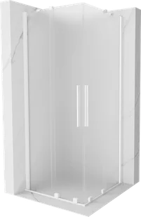 Mexen Velar Duo kabina prysznicowa rozsuwana 100x100 cm, szron, biała - 871-100-100-32-20 - Kabiny prysznicowe - miniaturka - grafika 1