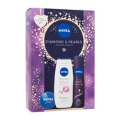 Zestawy kosmetyków damskich - Nivea Diamond & Pearls Zestaw krem uniwersalny Creme 30 ml + antyperspirant Pearl & Beauty Black 150 ml + krem pod prysznic Diamond & Argan Oil 250 ml - miniaturka - grafika 1