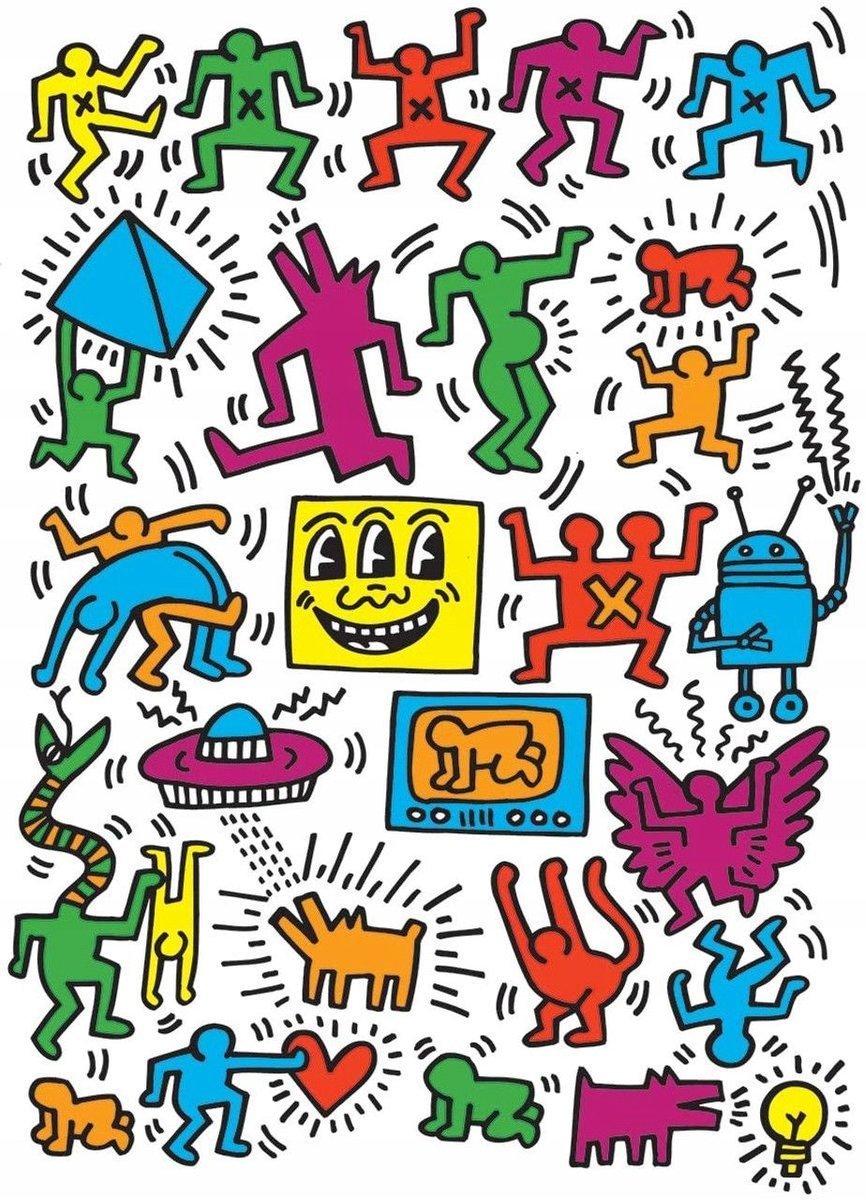 PODKŁADKA POD MYSZ Z Nadrukiem 22x18 cm Keith Haring ART Tekst Prezent